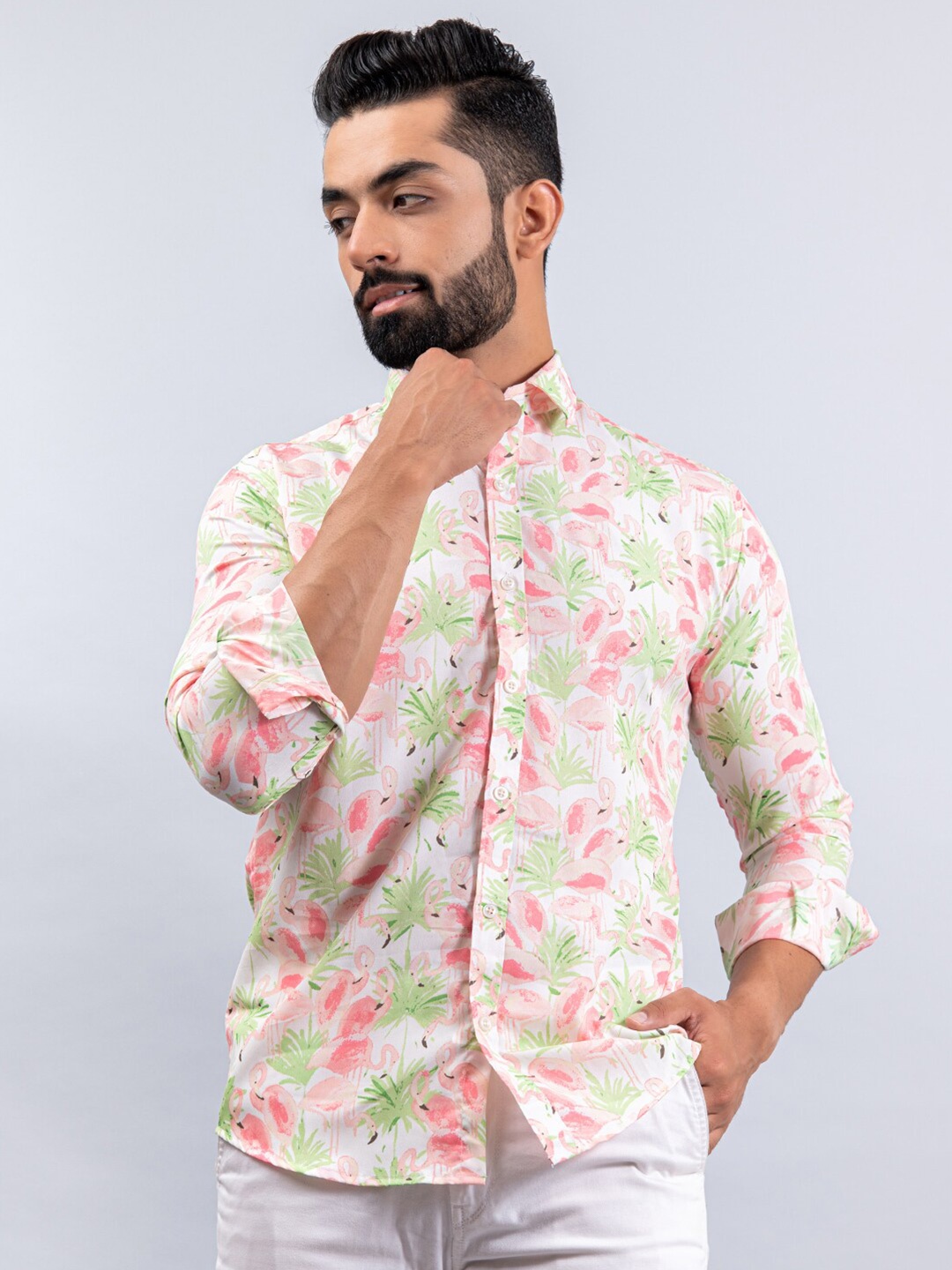 

Tistabene Men Pink Floral Printed Casual Shirt