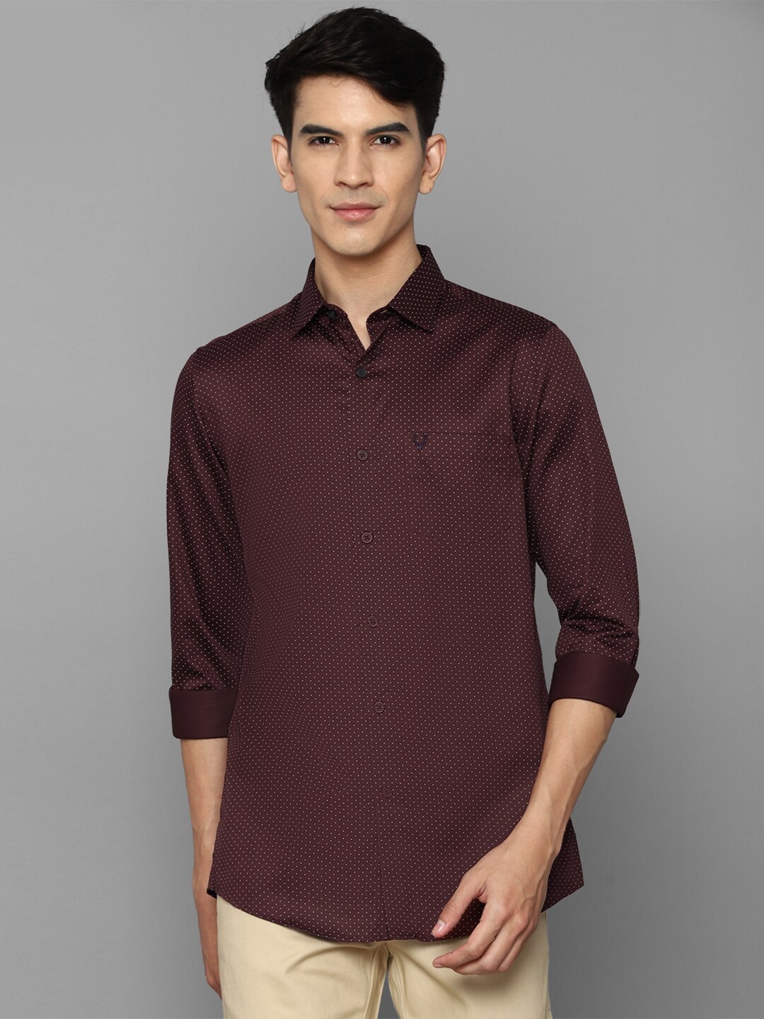 

Allen Solly Men Brown Slim Fit Printed Cotton Casual Shirt