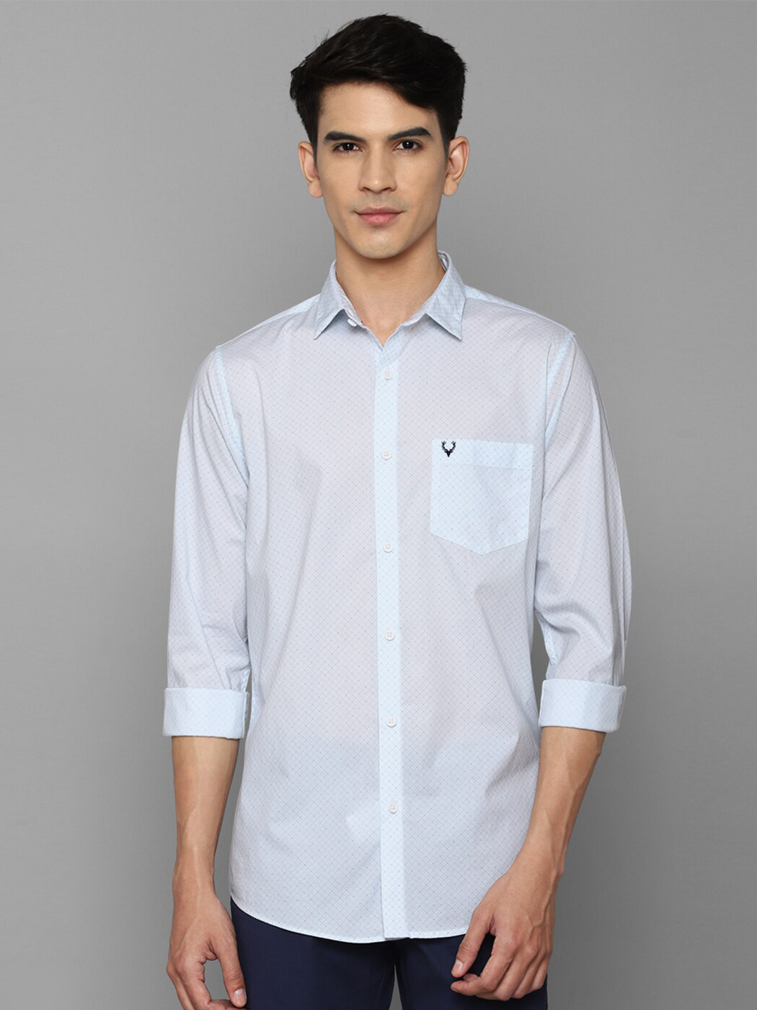 

Allen Solly Men Blue Slim Fit Printed Casual Shirt