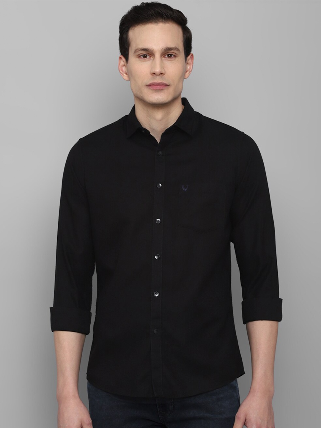 

Allen Solly Men Black Slim Fit Pure Cotton Casual Shirt