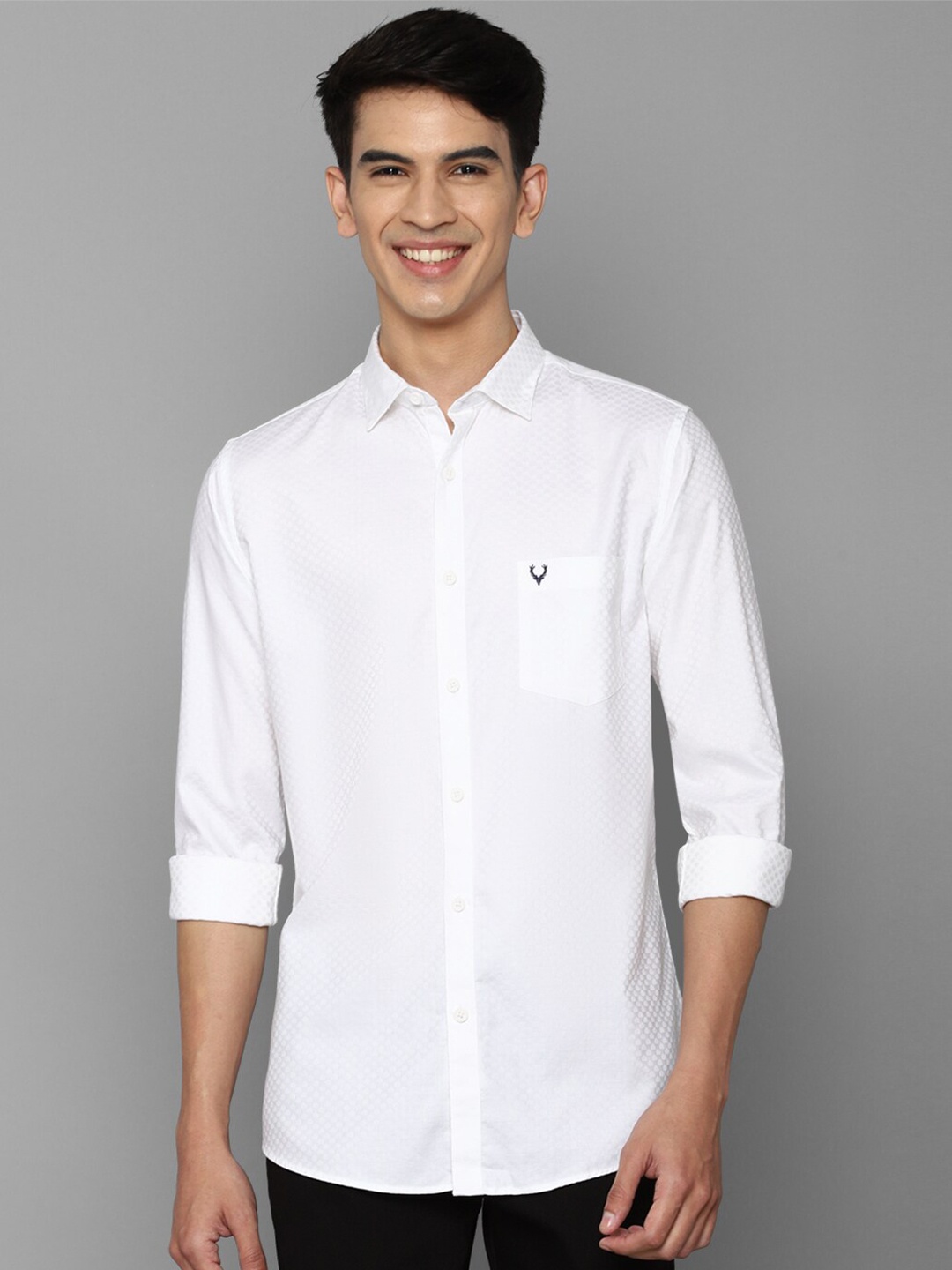 

Allen Solly Men White Slim Fit Pure Cotton Casual Shirt