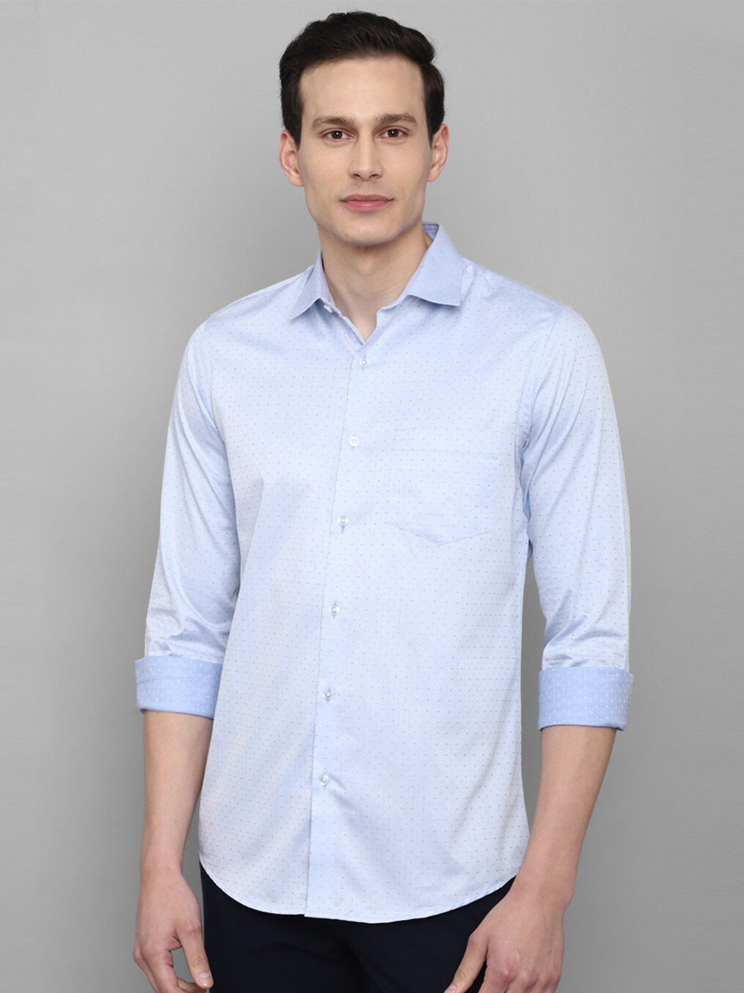 

Allen Solly Men Blue Slim Fit Pure Cotton Casual Shirt