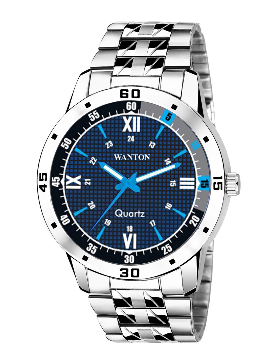 

WANTON Men Printed Dial & Stainless Steel Bracelet Straps Analogue Watch STEEL 008 BLUE