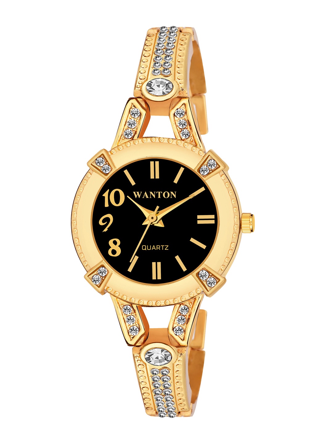 

WANTON Women Embellished Dial & Straps Analogue Watch CHAND GOLD BLACK