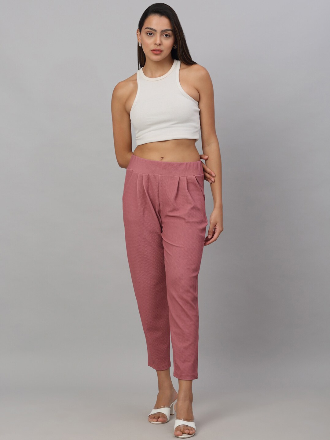 

NEUDIS Women Pink Easy Wash Trousers