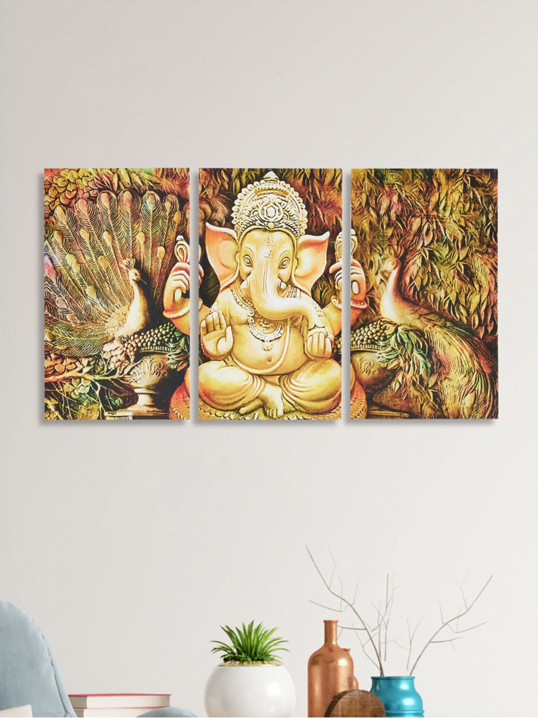 

Home Centre 3PcsAnanda Adore Ganesha Canvas Picture Frame, Multi