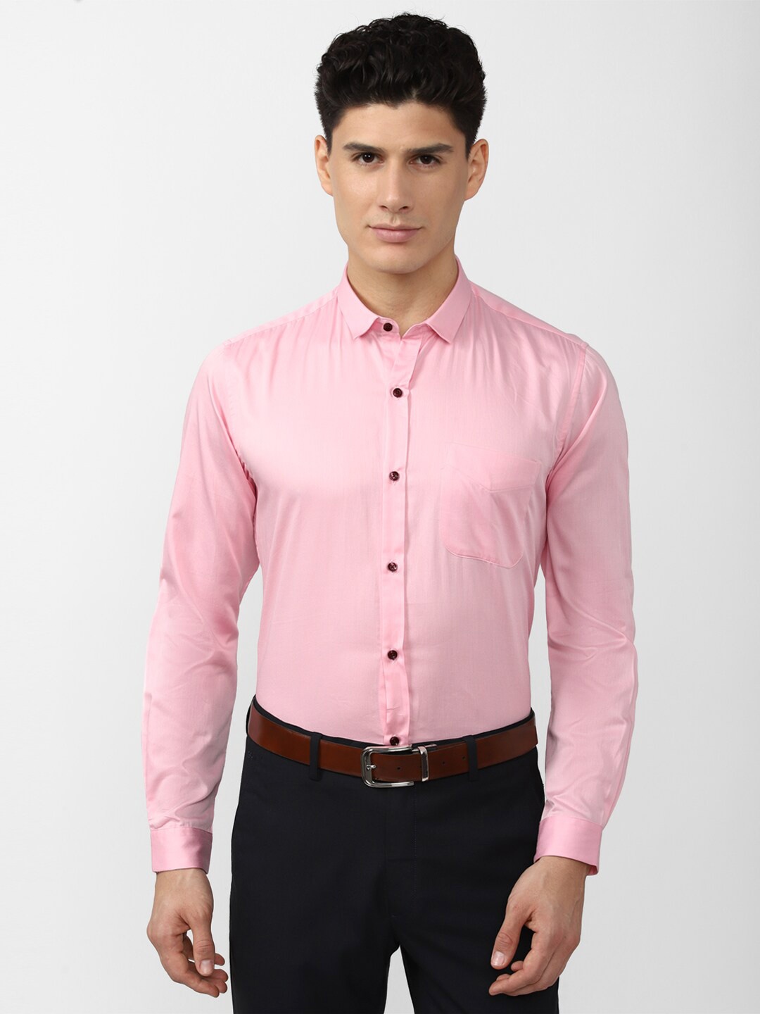 

Peter England Men Pink Regular Fit Solid Cotton Formal Shirt