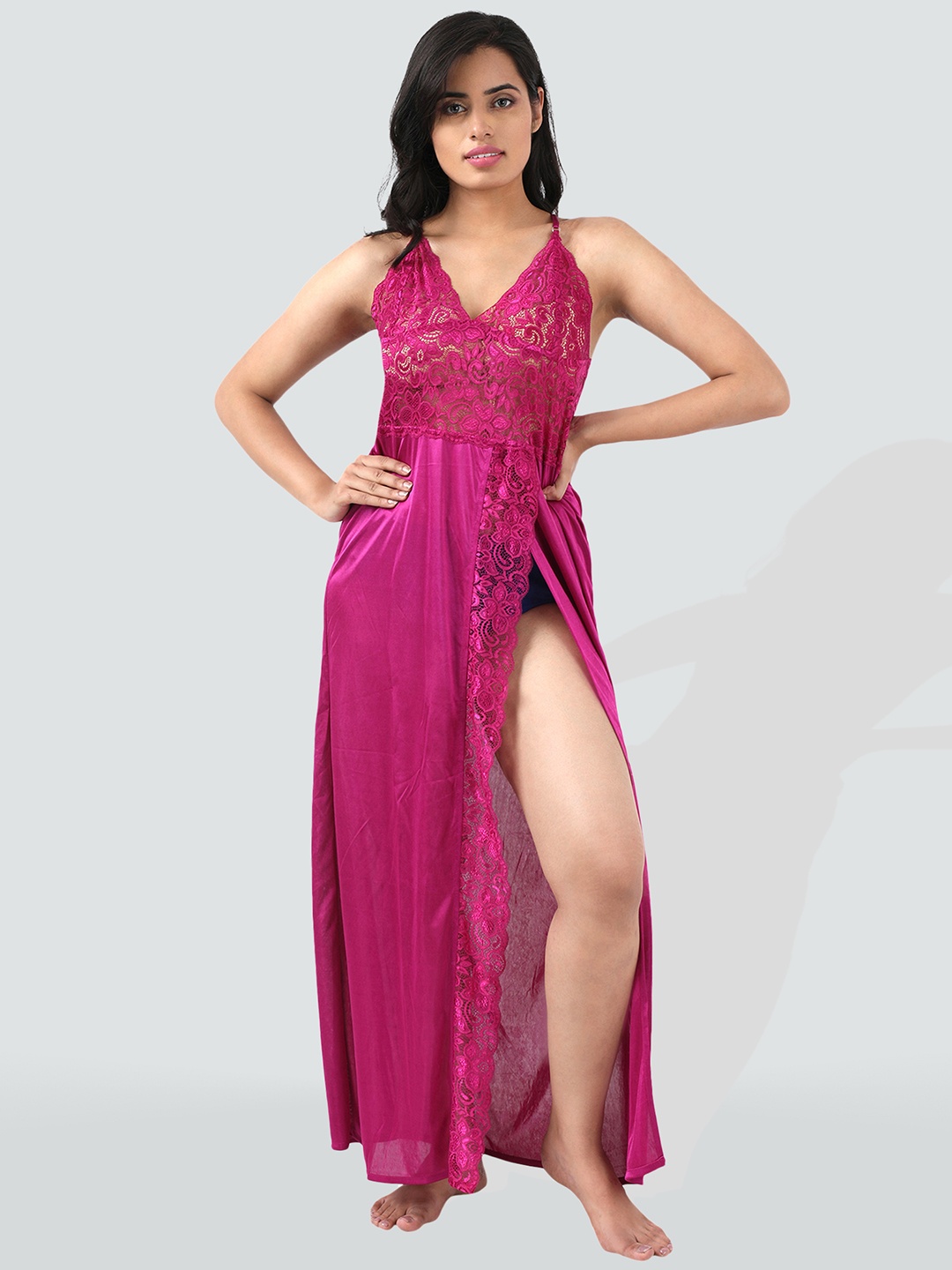 

Romaisa Women Magenta Maxi Baby Dolls