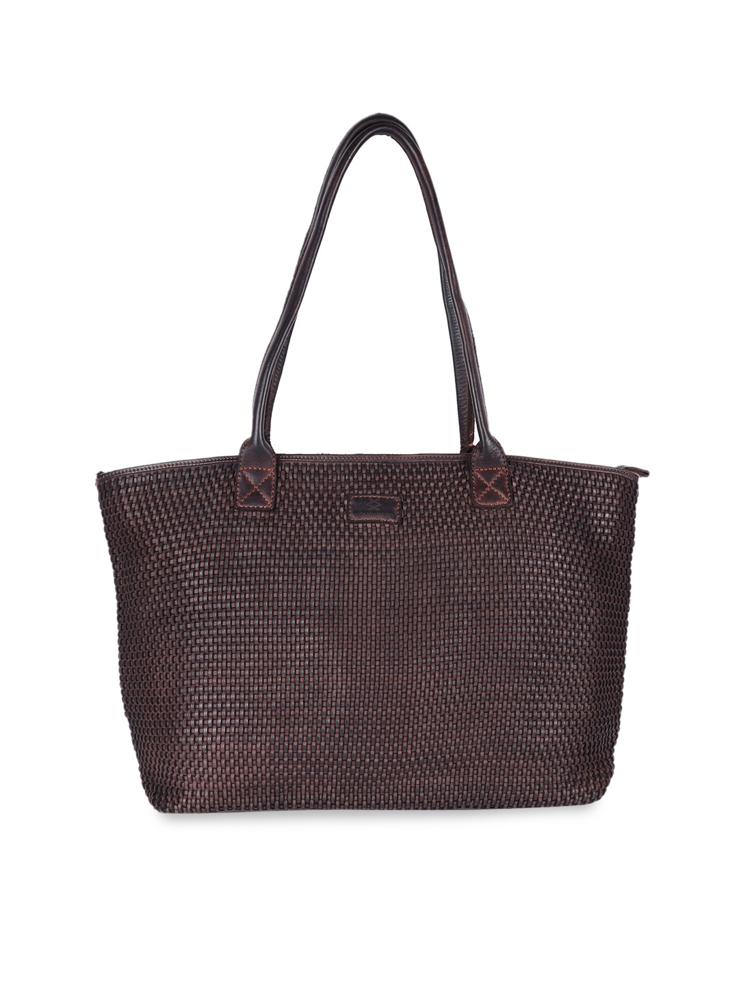 

KOMPANERO Brown Textured Leather Shopper Shoulder Bag