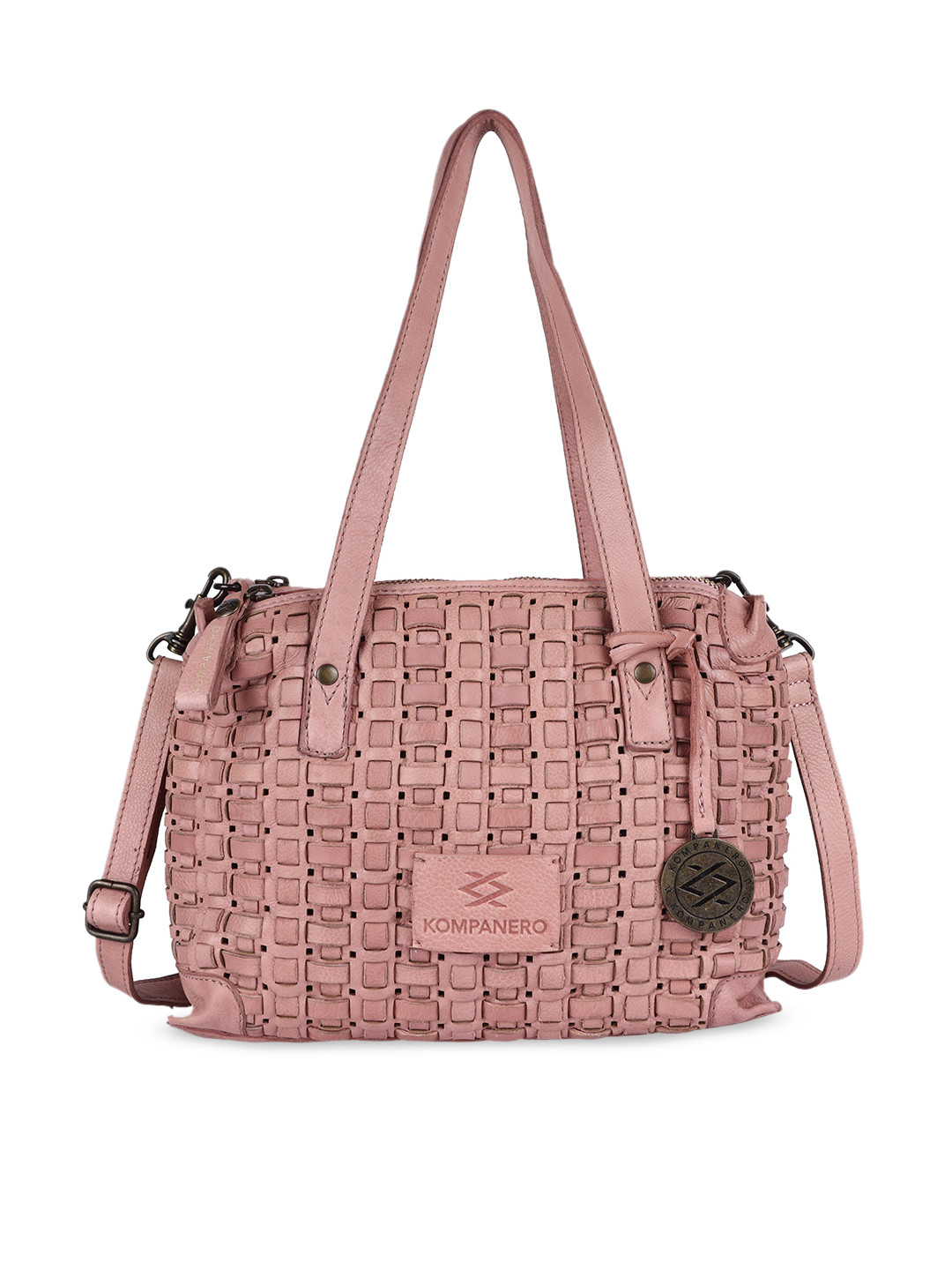 

KOMPANERO Mustard Striped Leather Lace Sling Bag with Quilted
