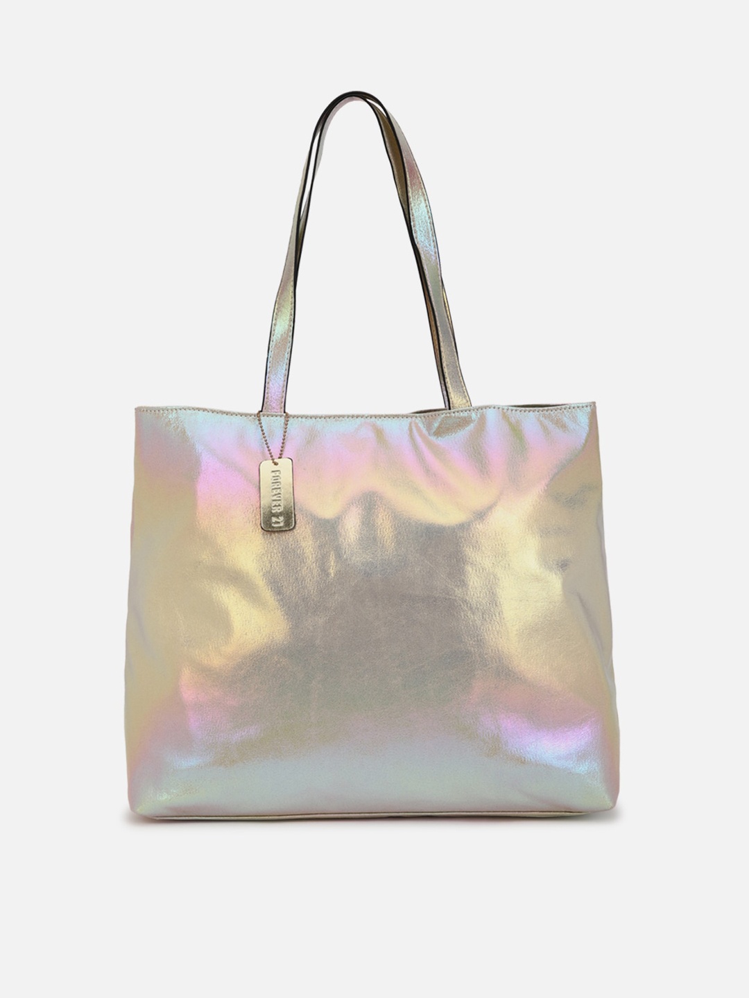 

FOREVER 21 Beige PU Shopper Tote Bag