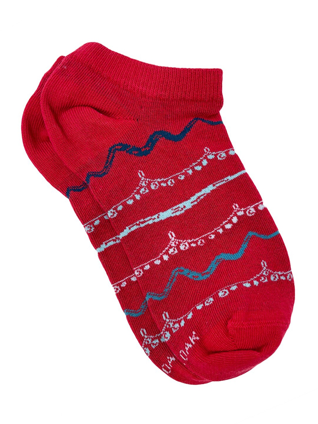 

Mint & Oak Women Red Printed Anti-bacterial Ankle Length Socks