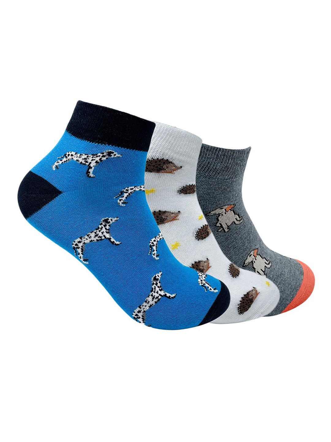 

Mint & Oak Men Pack of 3 Patterned Socks, Blue