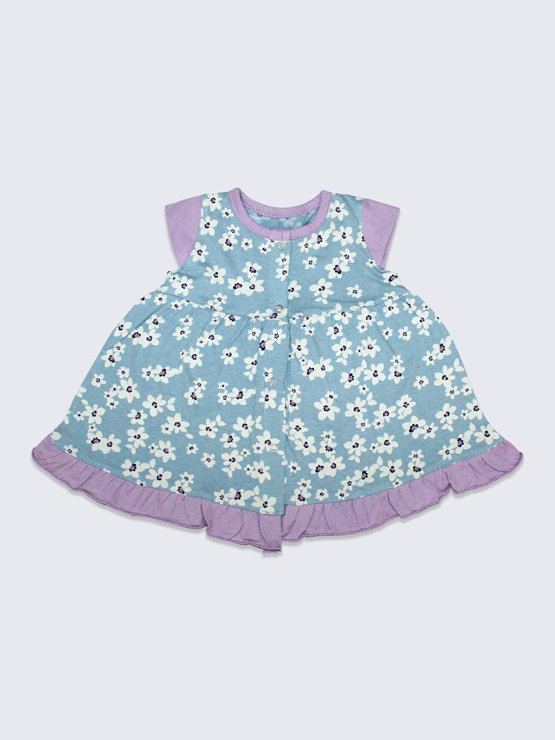 

Born Babies Purple & Blue Floral A-Line Dress