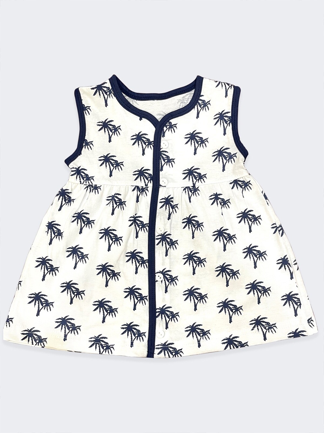

Born Babies Blue & White Floral A-Line Mini Dress