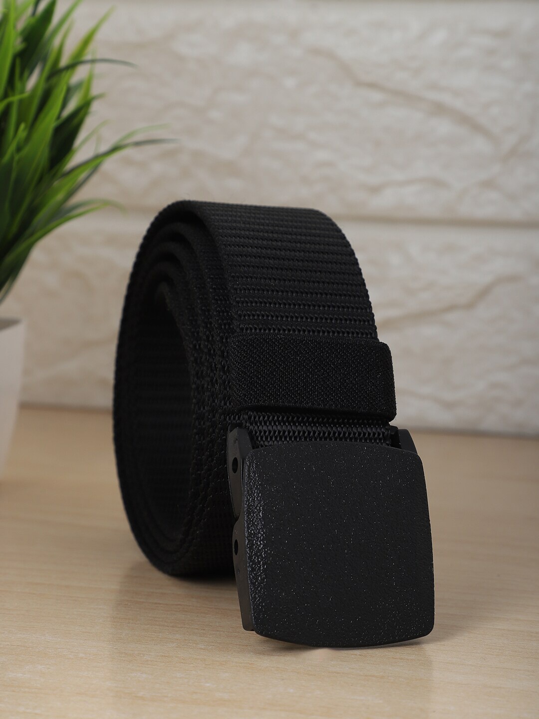 

The Mini NEEDLE Men Woven Design Belt, Black