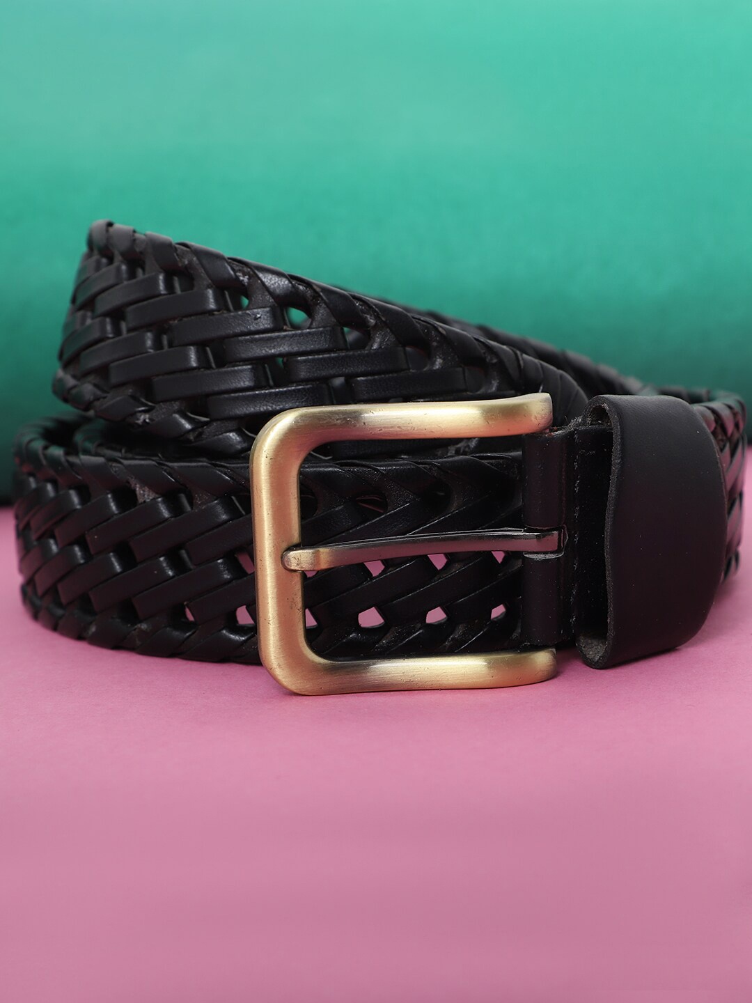 

The Mini NEEDLE Men Leather Belt, Black