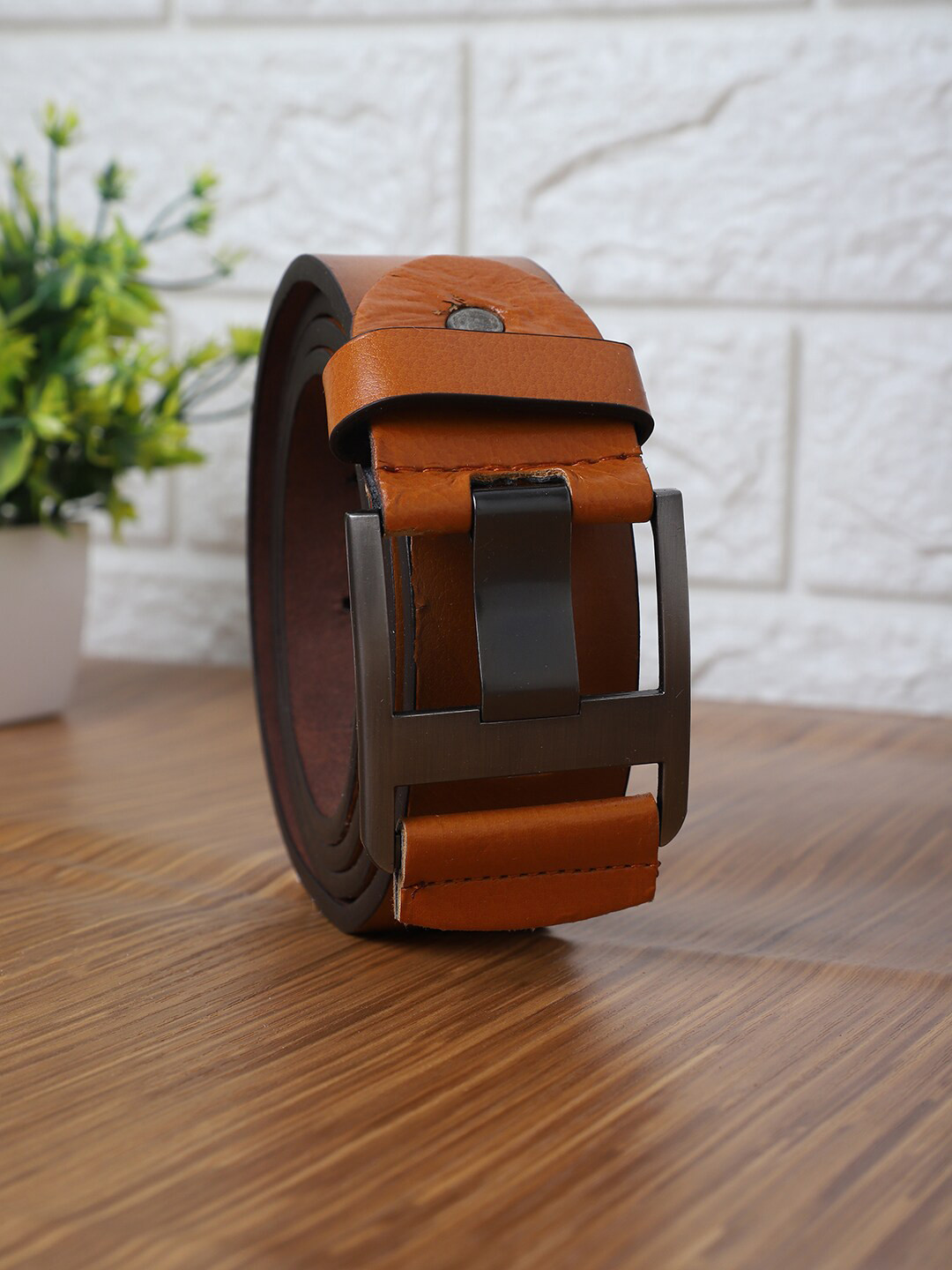 

The Mini NEEDLE Men Solid Belt, Tan