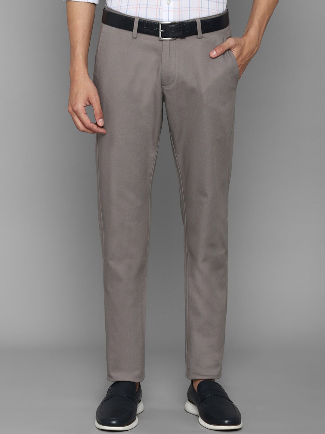 

Allen Solly Men Grey Cotton Slim Fit Trousers