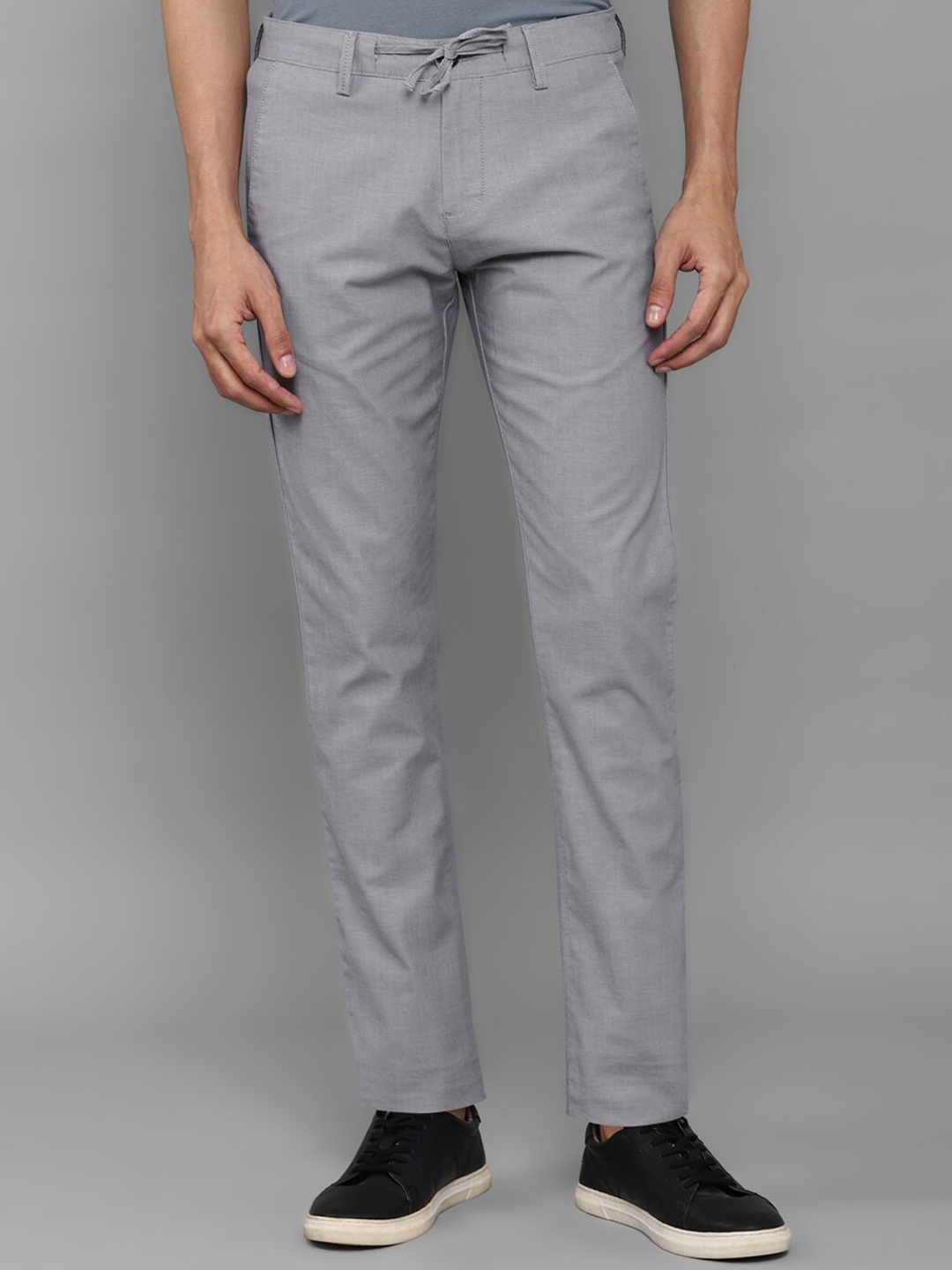 

Allen Solly Men Grey Cotton Slim Fit Trousers