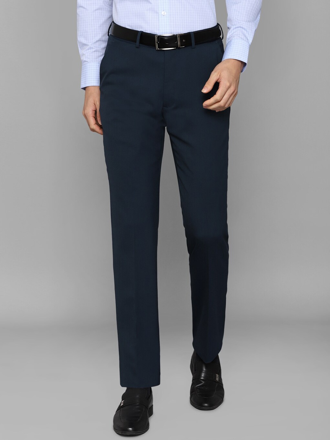 

Luxure by Louis Philippe Men Navy Blue Slim Fit Trousers