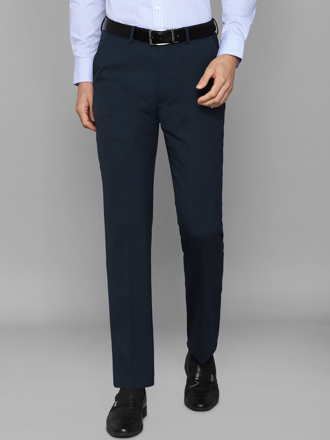 

Luxure by Louis Philippe Men Navy Blue Slim Fit Trousers
