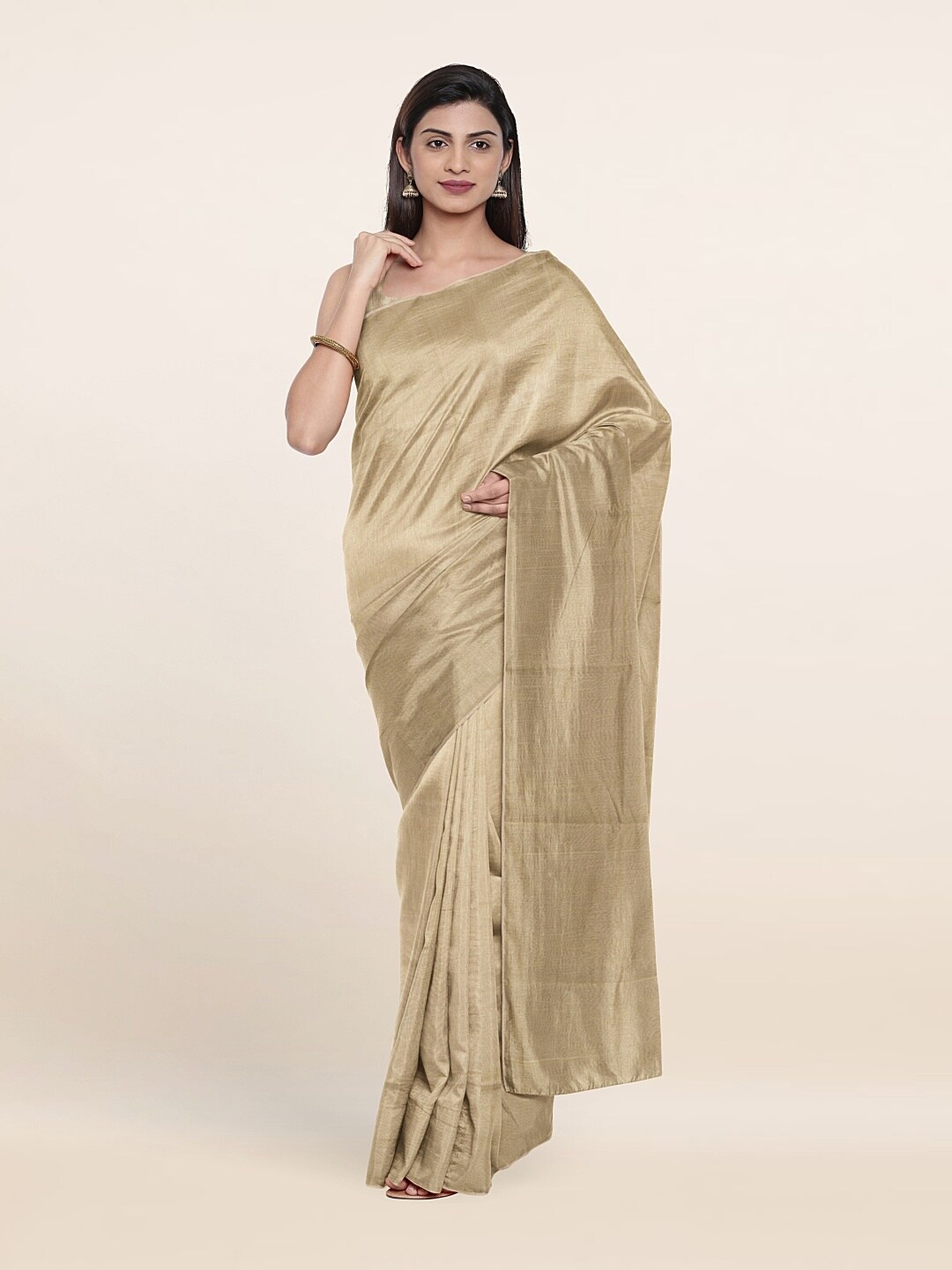

Pothys Cream-Coloured Silk Cotton Saree
