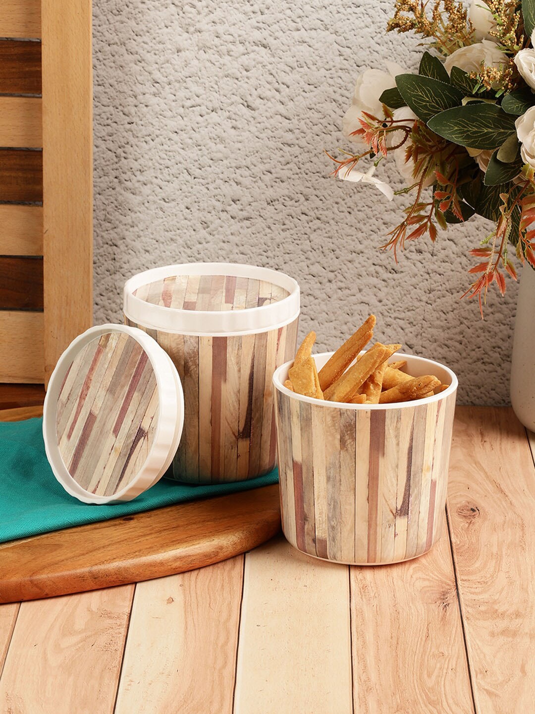 

Servewell Brown Set of 4 Dishwasher Safe Air Tight Melamine Elegant Jar