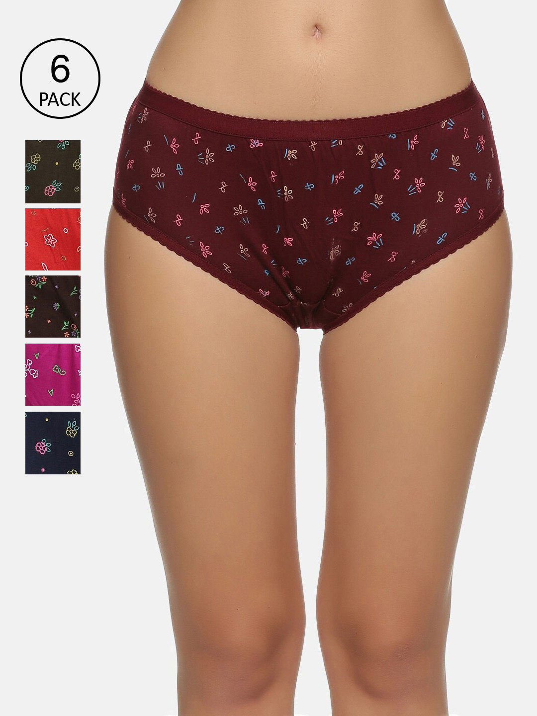 

NOT YET by us Pack of 6 Cotton Hipster Briefs, Assorted