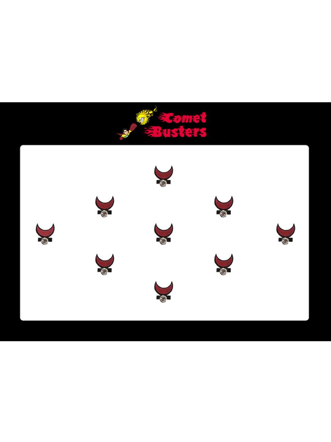 

Comet Busters 9 Pcs Reusable Designer Bindis - Maroon & Black