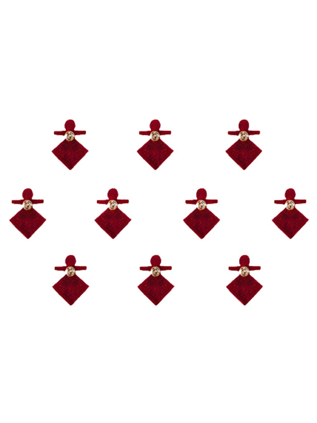 

Comet Busters 10 Pcs Embellished Reusable Designer Bindis - Maroon