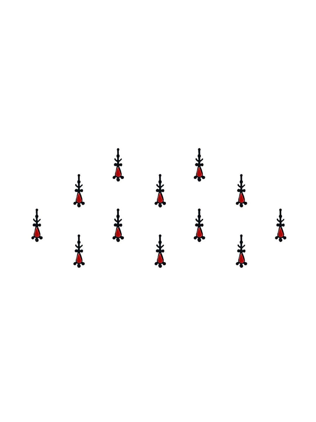 

Comet Busters 12 Pcs Reusable Designer Bindis - Maroon & Black