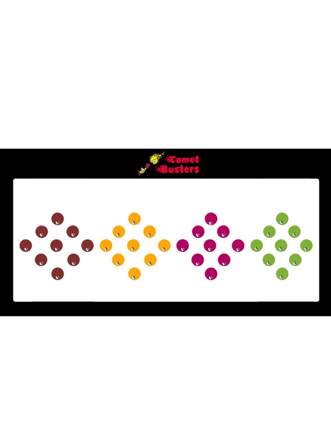 

Comet Busters 36 Pcs Embellished Reusable Bindis - Multicoloured, Multi