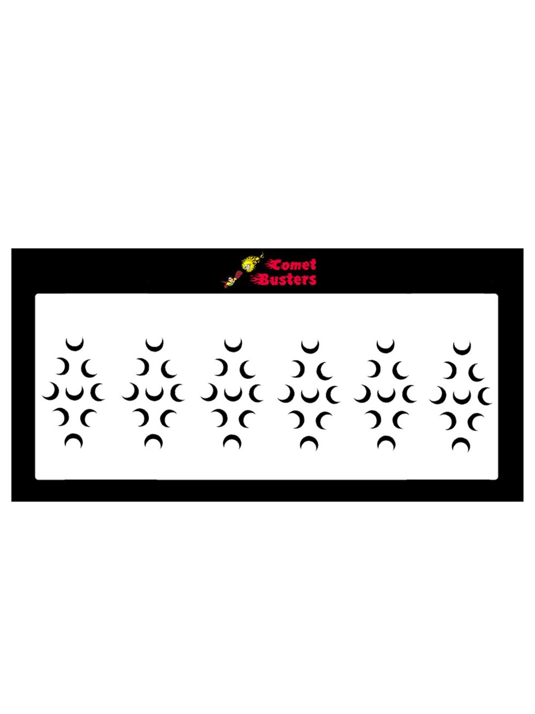 

Comet Busters 54 Pcs Crescent-Shaped Reusable Designer Bindis - Black
