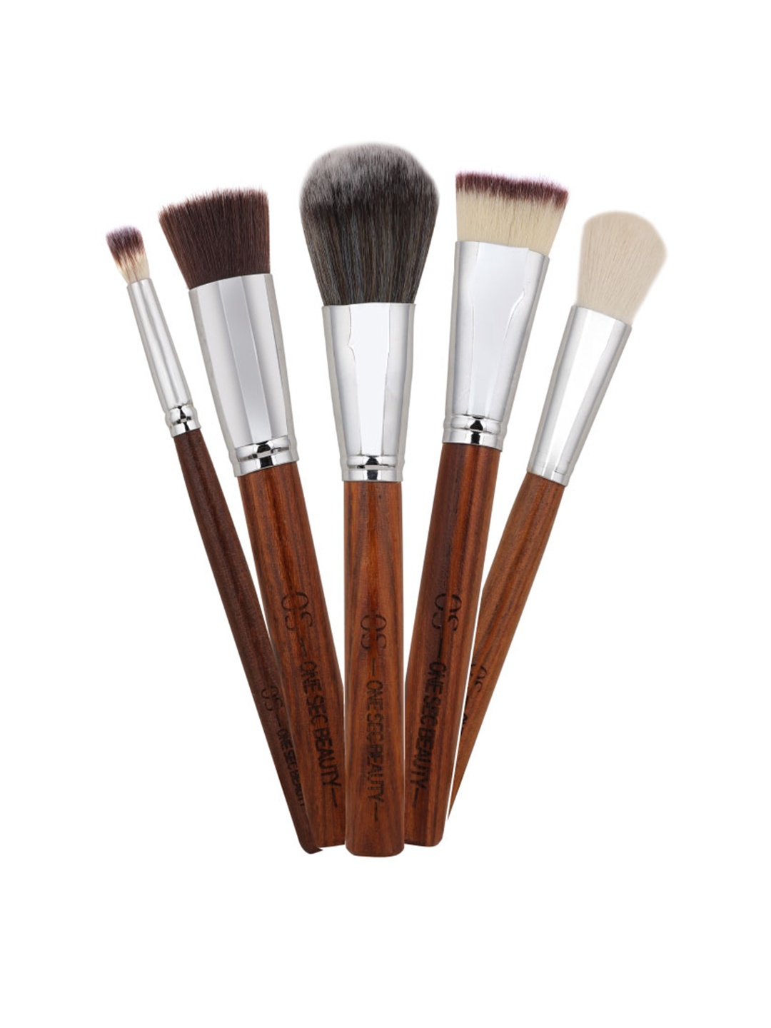 

One Sec Beauty Set Of 5 All Five Brushes, Brown