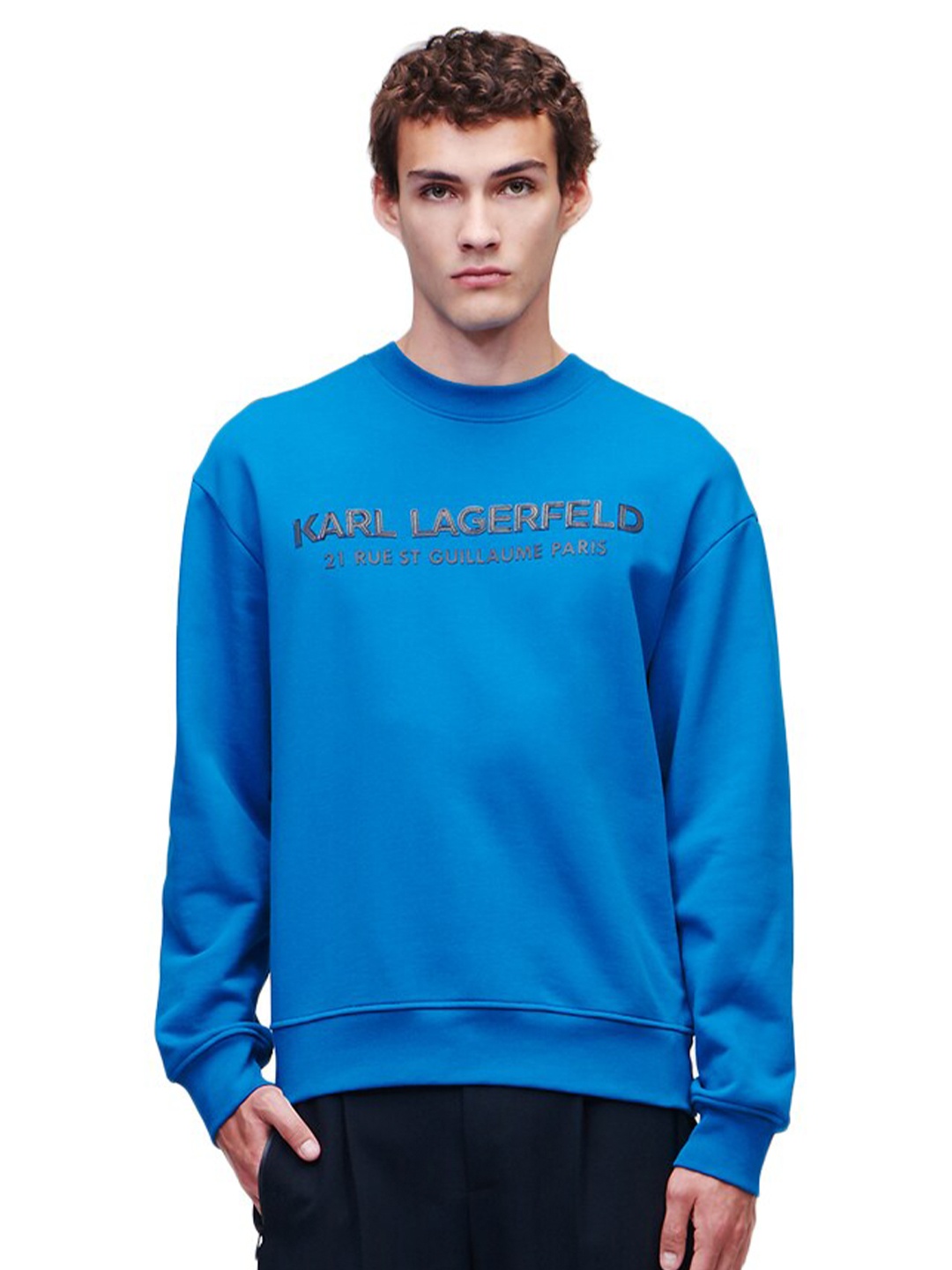 

Karl Lagerfeld Men Blue Printed Sweatshirt
