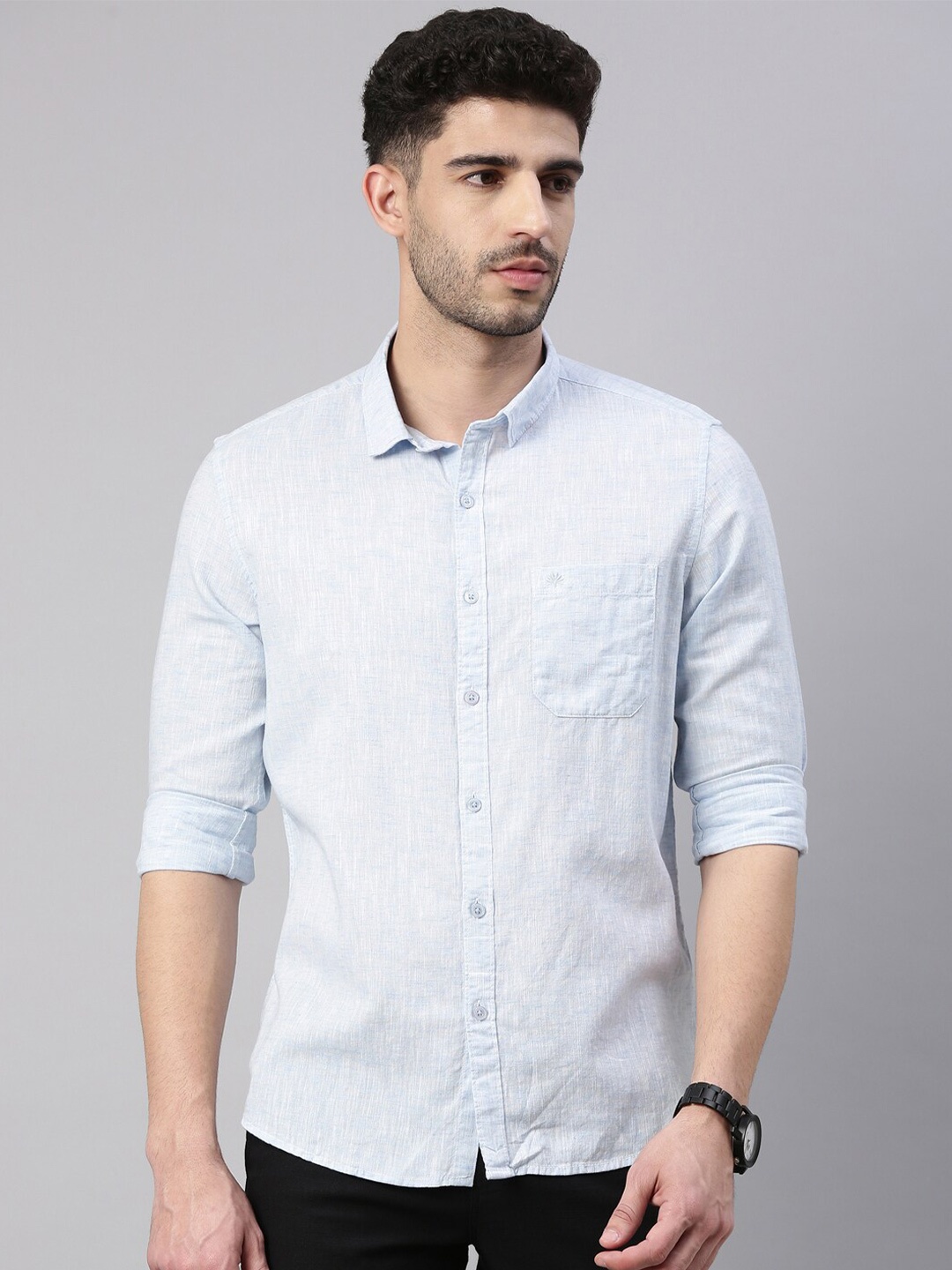 

Chennis Men Blue Slim Fit Casual Shirt