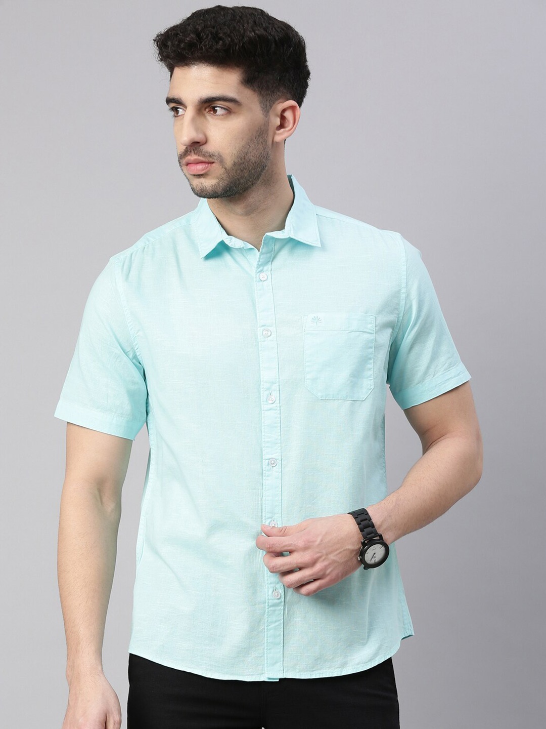 

Chennis Men Blue Slim Fit Casual Shirt