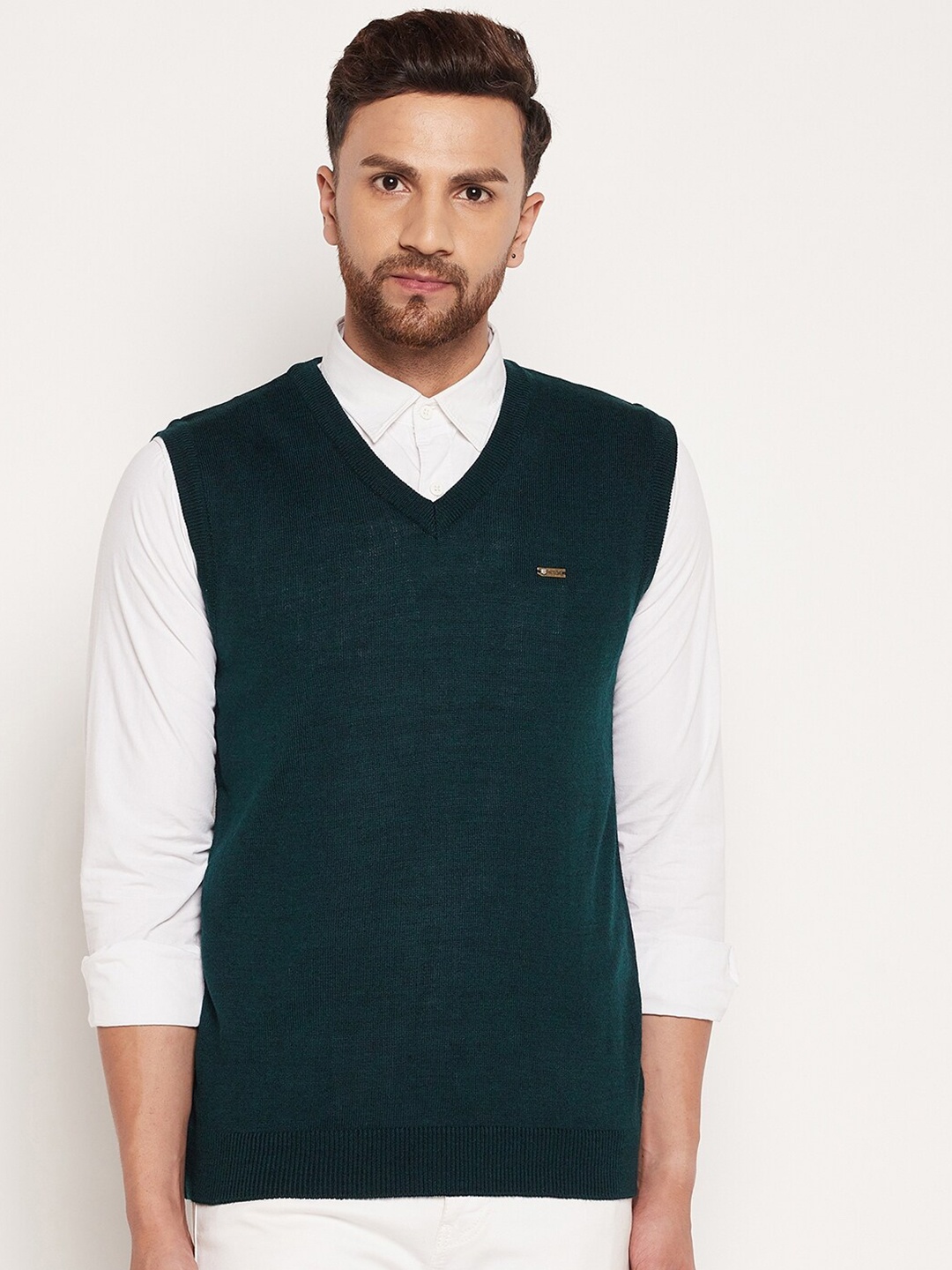 

Duke Men Blue Ribbed Sweater Vest