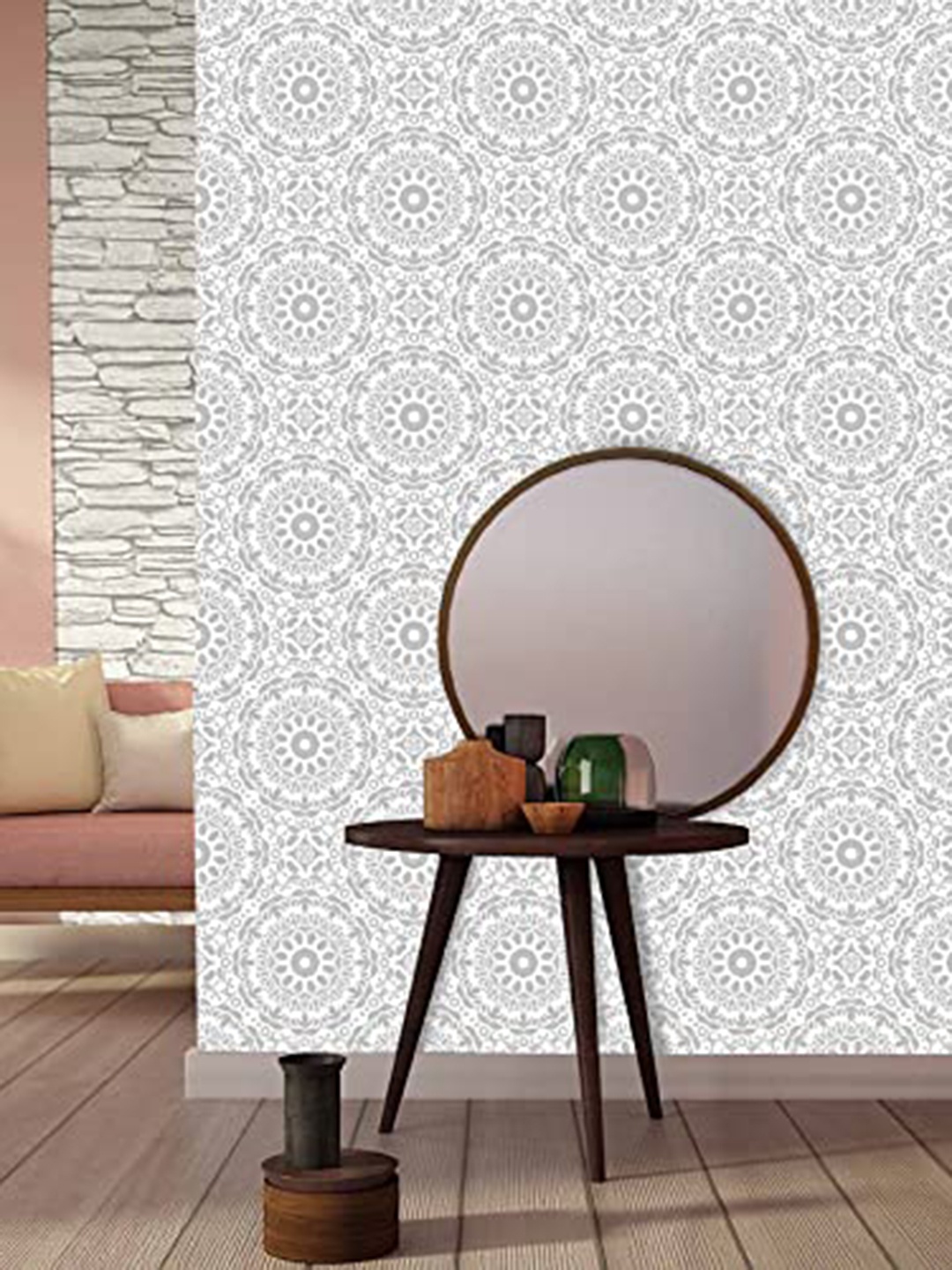 

Asian Paints Grey & White Geometric Self Adhesive Wallpaper
