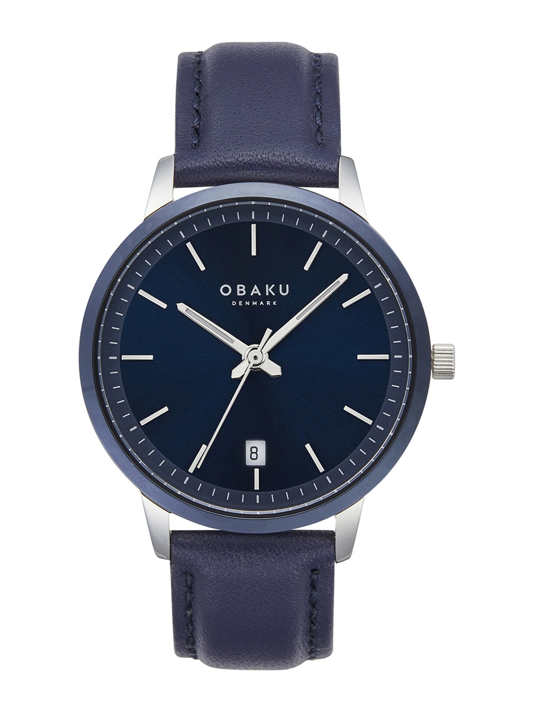 

Obaku Men Blue Brass Dial & Blue Leather Straps Analogue Watch V270GDHLRL-Blue