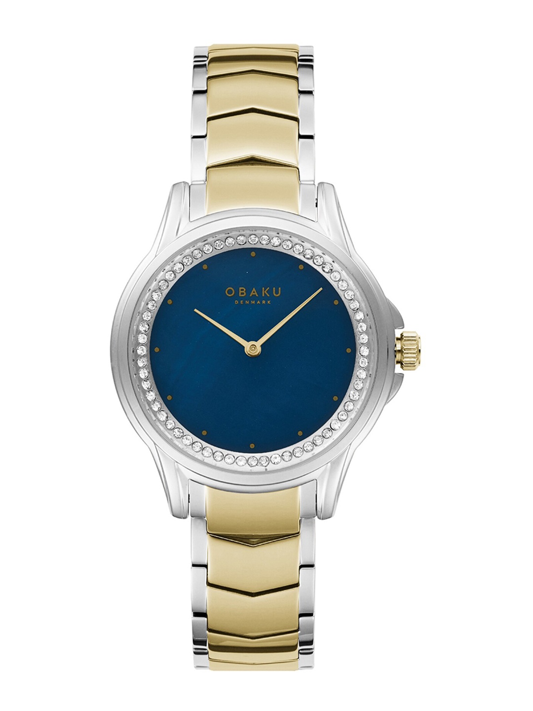 

Obaku Women Blue Brass Embellished Dial & Multicoloured Stainless Steel Analogue Watch