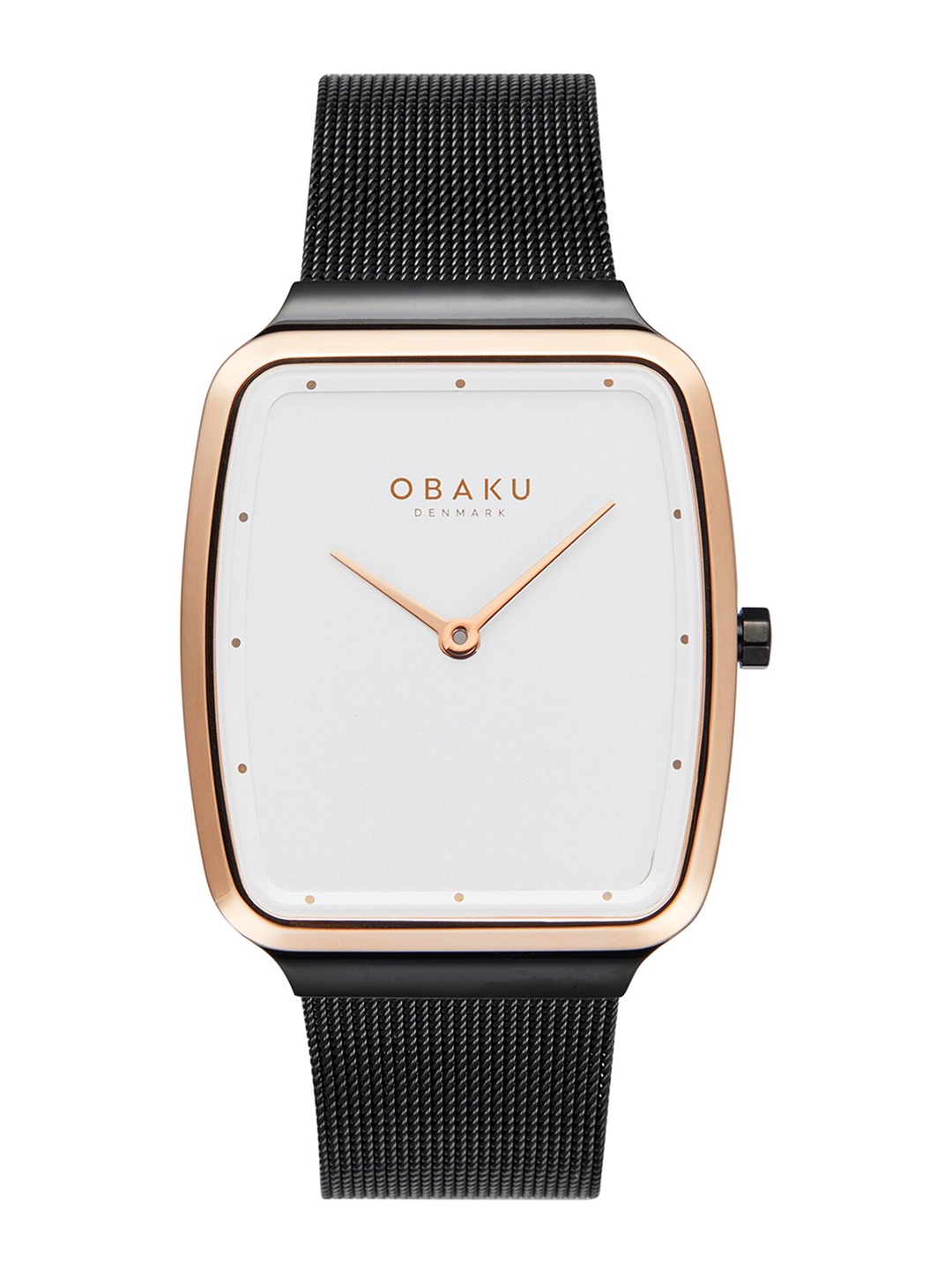 

Obaku Men Silver-Toned Brass Dial & Black Stainless Steel Straps Analogue Watch V267GXMIMB