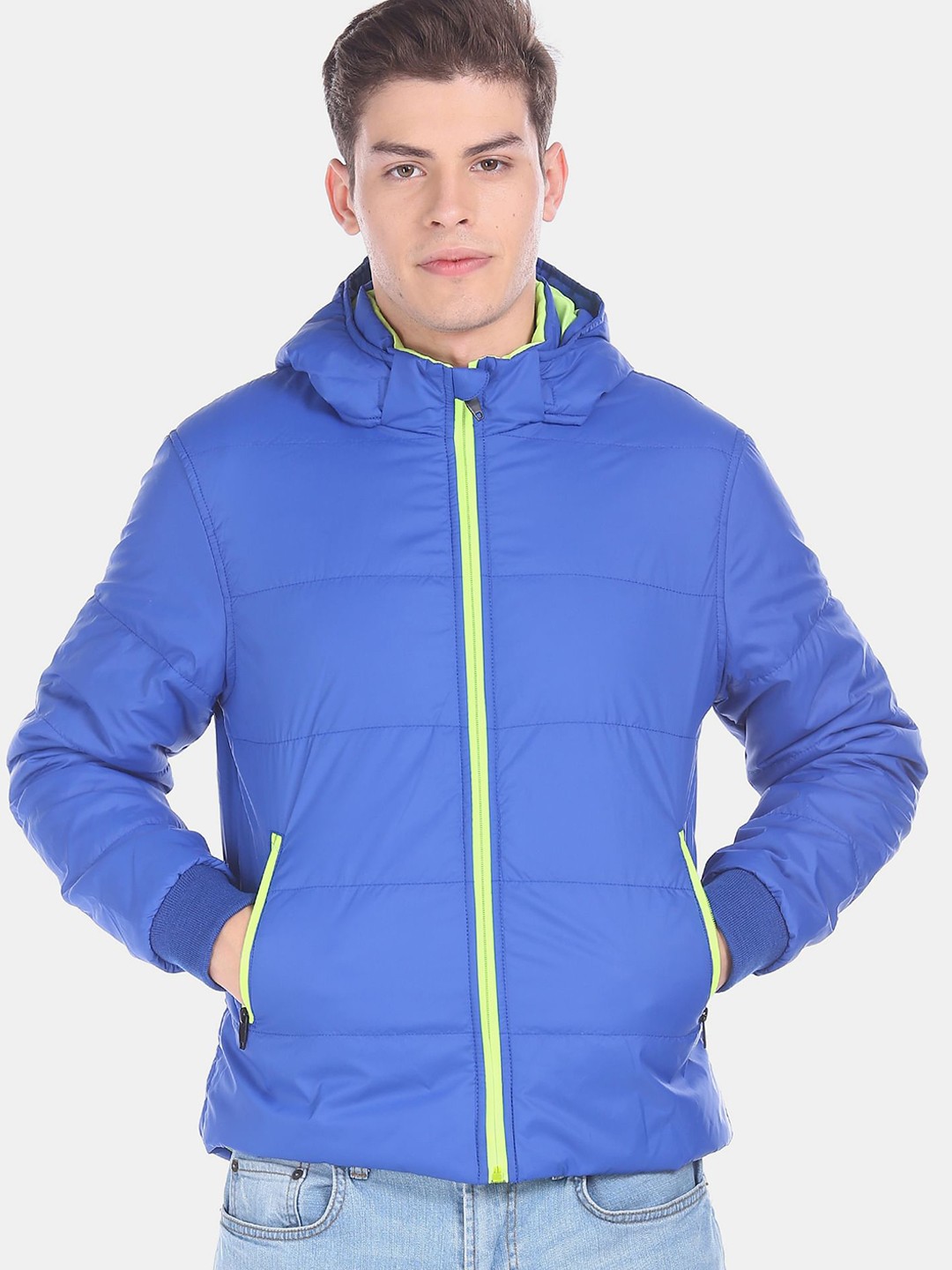 

Colt Men Blue Fluorescent Green Padded Jacket