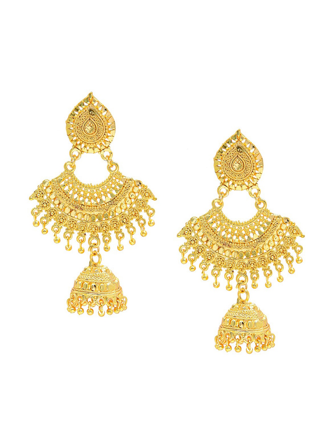 

Shining Jewel - By Shivansh Women's Gold-Toned Contemporary Chandbalis Earrings