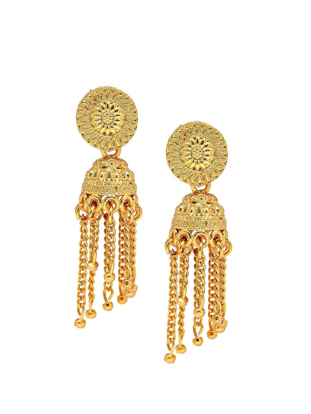 

Shining Jewel - By Shivansh Gold-Plated Classic Jhumkas Earrings