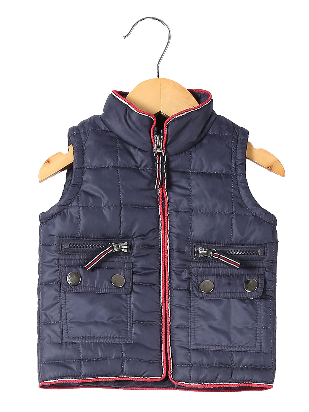

Donuts Boys Blue Solid Hooded Quilted Jacket