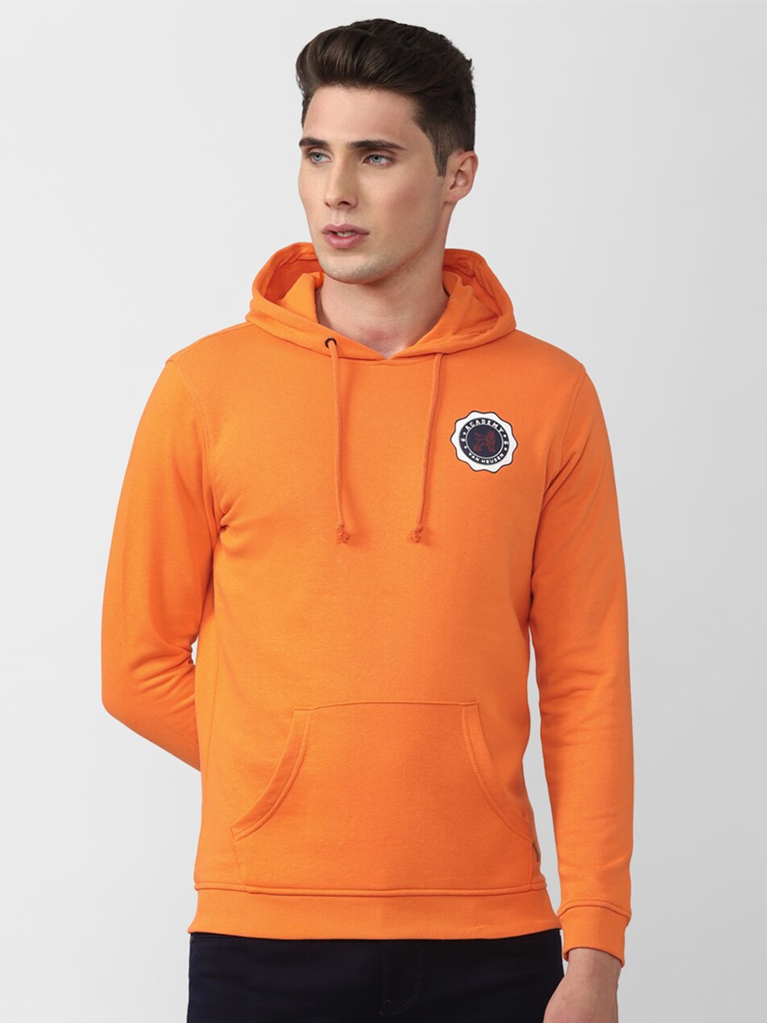 

Van Heusen ACADEMY Men Orange Hooded Sweatshirt