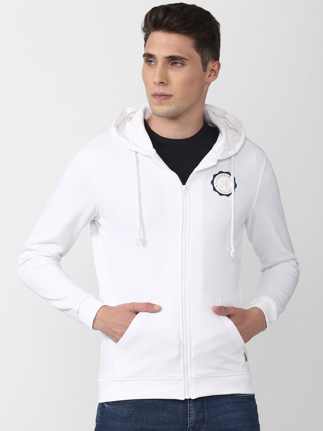 

Van Heusen ACADEMY Men White Hooded Sweatshirt