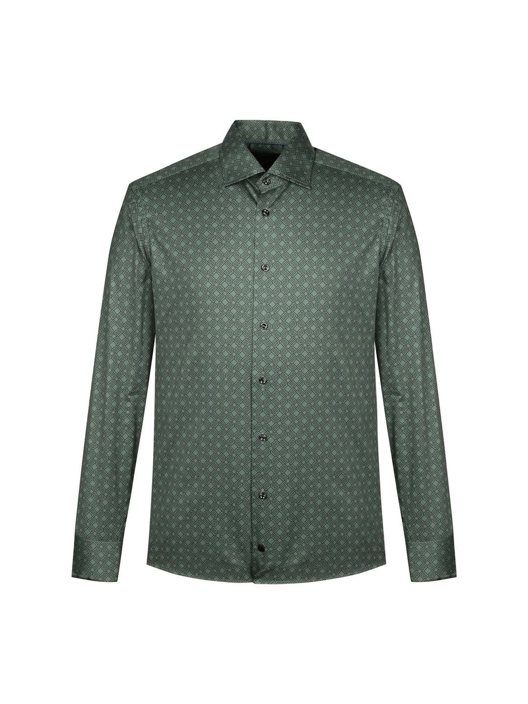 

Eton Men Green Printed Cotton Casual Shirt
